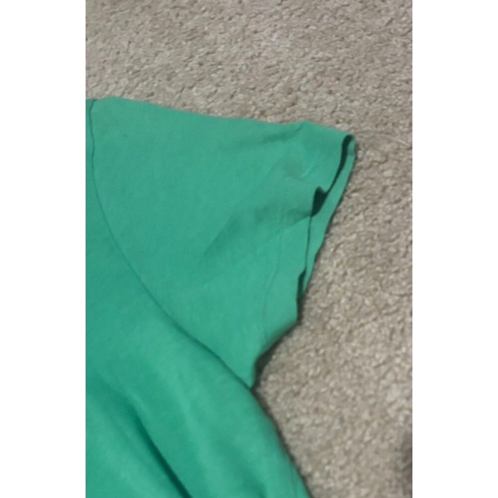 JCrew Floral Applique Design 100% Cotton Green Short Sleeve Size Medium - Picture 3 of 5